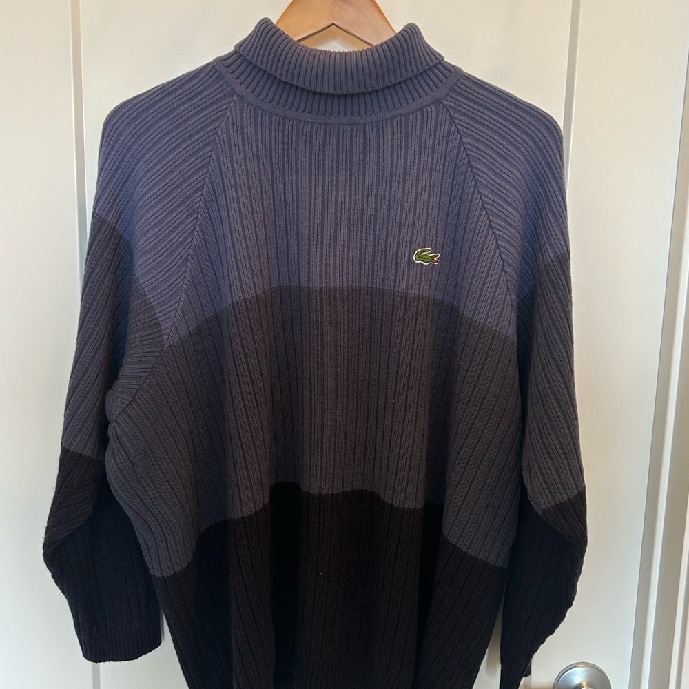 Lacoste Men's Turtleneck Sweater - Dark Gray and Black